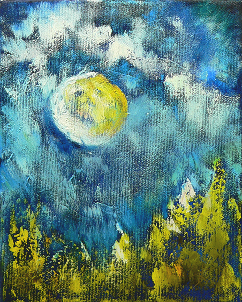 Moon and the Reed Bed